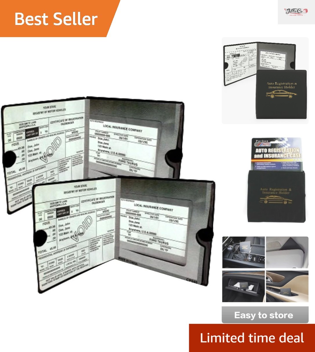 Stylish 2 Pack Holder for Car Insurance & Registration – Water Resistant Vinyl