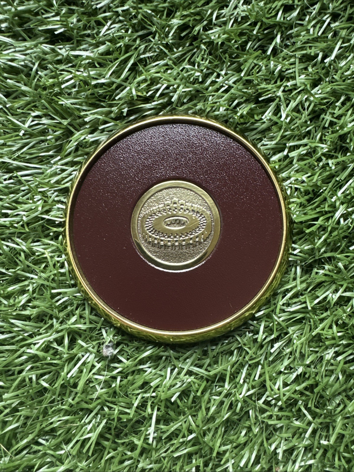 VTG Rare Coaster BTS Norwood Brass Leather Prudential Million Dollar Round Table