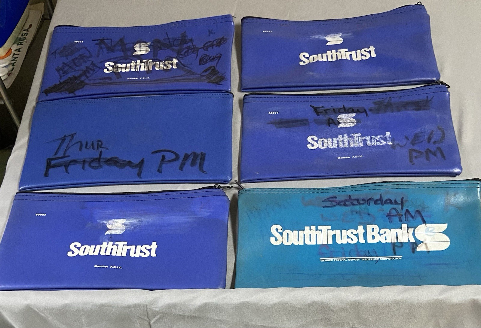 6 Zippered Bank Money Bags- See Pictures
