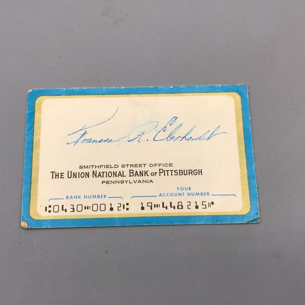 Union National Bank Pittsburgh Pennsylvania Bank Card
