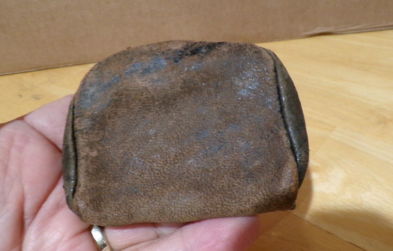 1900s Leather Silver Doller Coin Purse First National Bank Cherokee Iowa FAMILY?