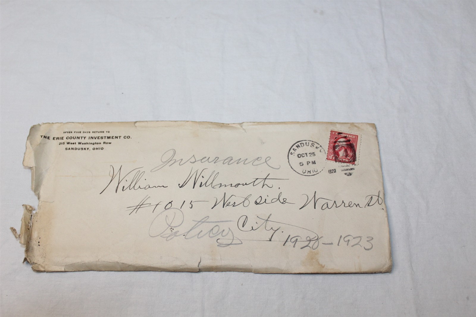 1920 Insurance Policy The Northern Assurance Co w/ Original Envelope Antique