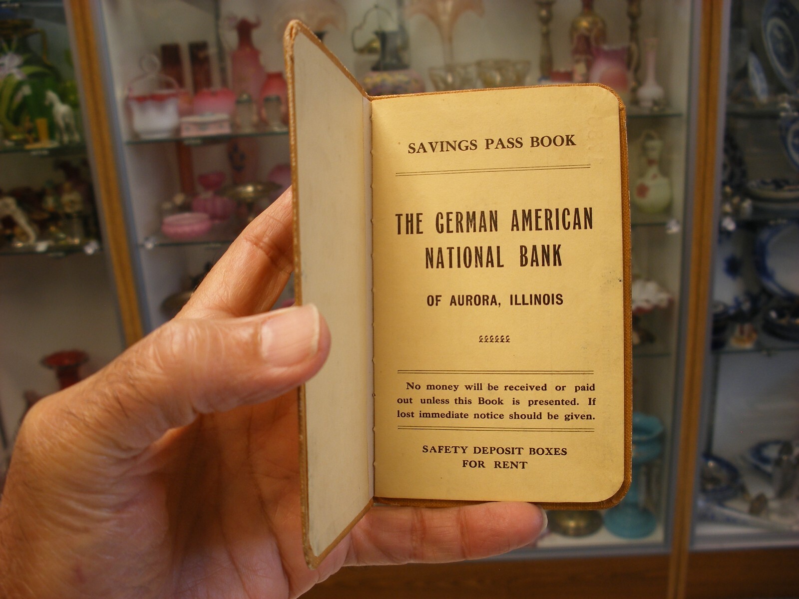 Vtg Advertising The German American National Bank Aurora IL Savings Book 1913
