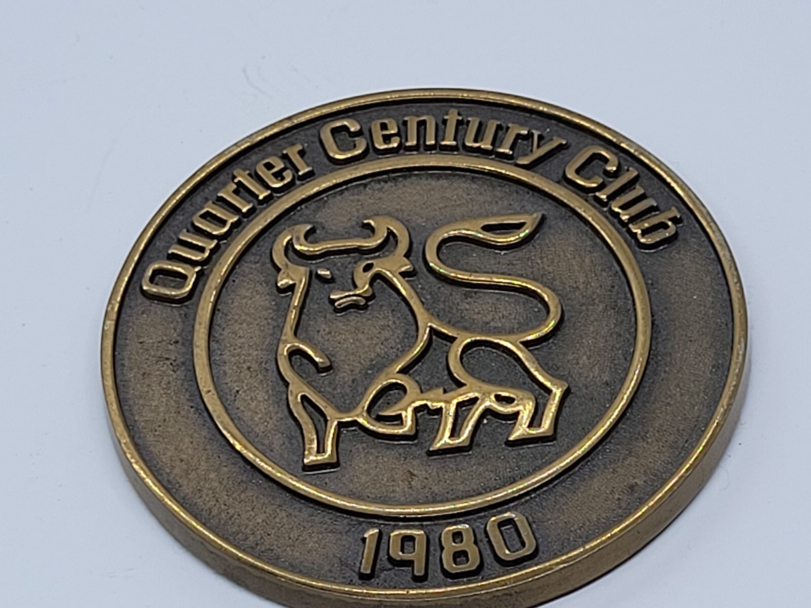 Merrill Lynch Quarter Century Club 1980 Brass Employee Collectors Coin NYSE Rare