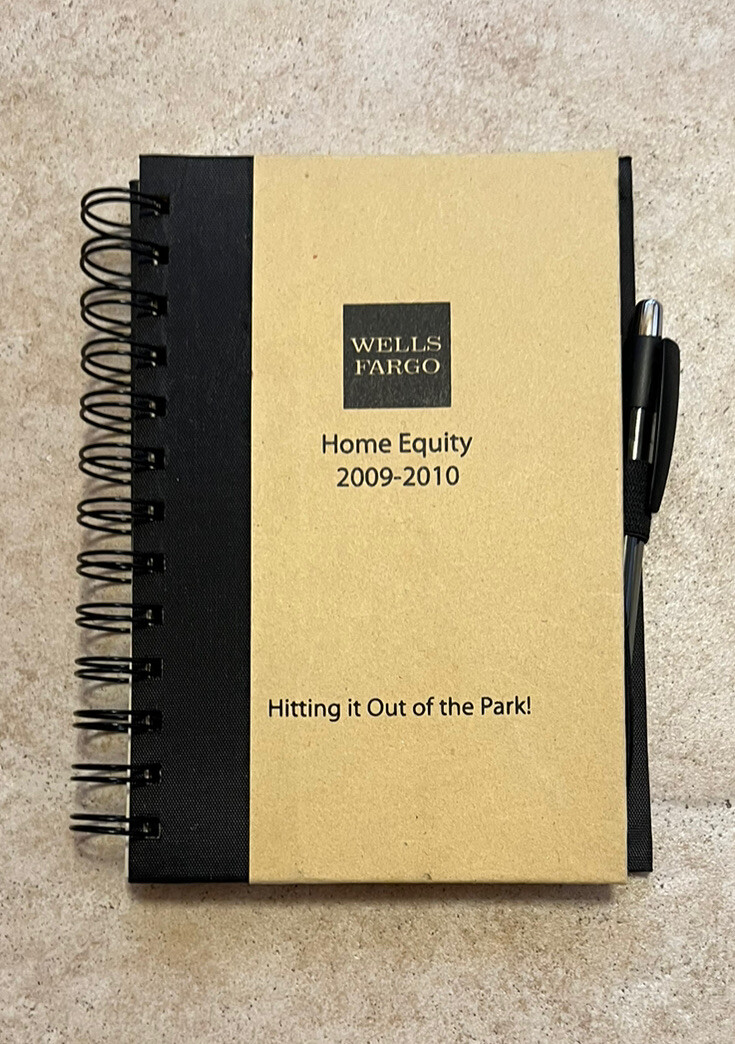 New Vintage Wells Fargo Home Equity Notebook 2009-2010￼ With Pen