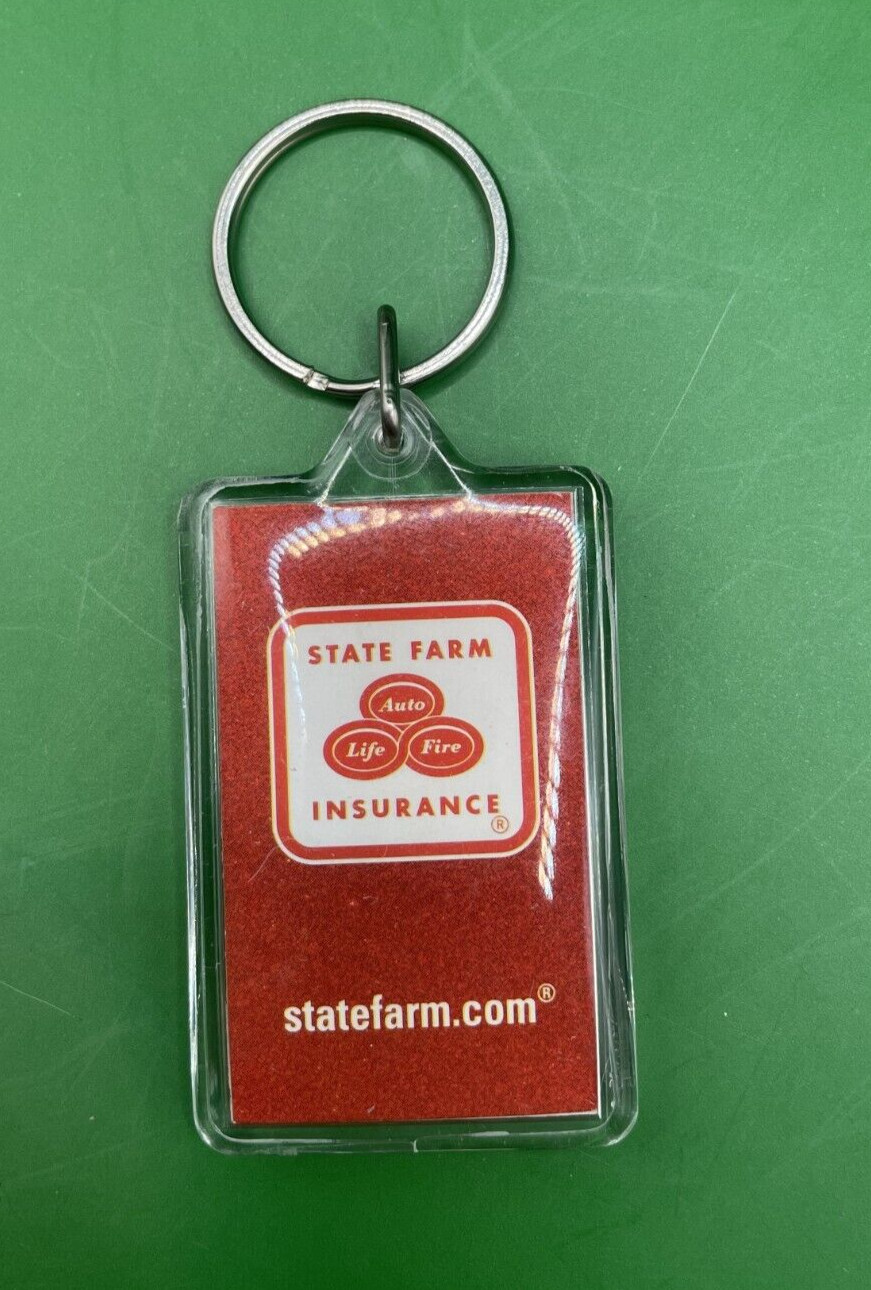 2006 Disney Pixar Clear Acrylic State Farm Cars Movie Sally Keychain- 2″ x 1.25″