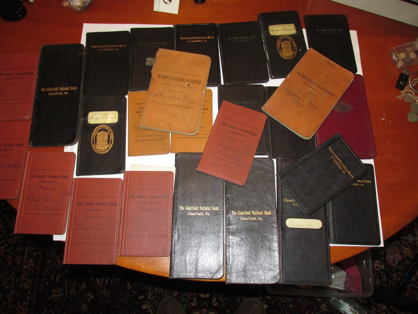 LOT OF 26 CLEARFIELD & COUNTY NATIONAL BANK DEPOSIT BOOKS 1920’S-1940’S,CLFD,PA