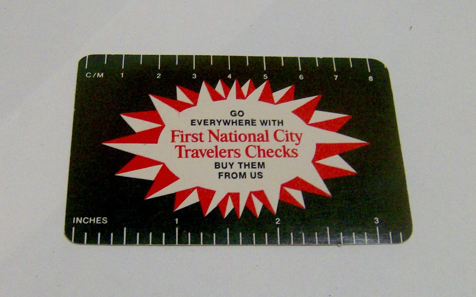 vintage 1972 FIRST OF AMHERST bank CALENDAR CARD banking Massachusetts checks