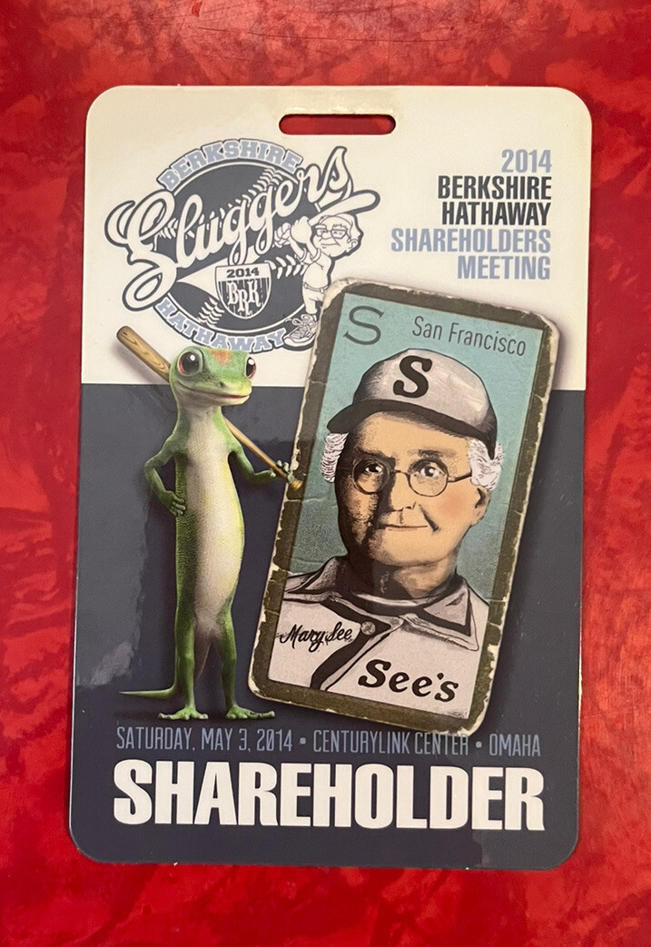 2014 BERKSHIRE HATHAWAY SHAREHOLDERS MEETING ADMISSION CREDENTIAL warren buffett