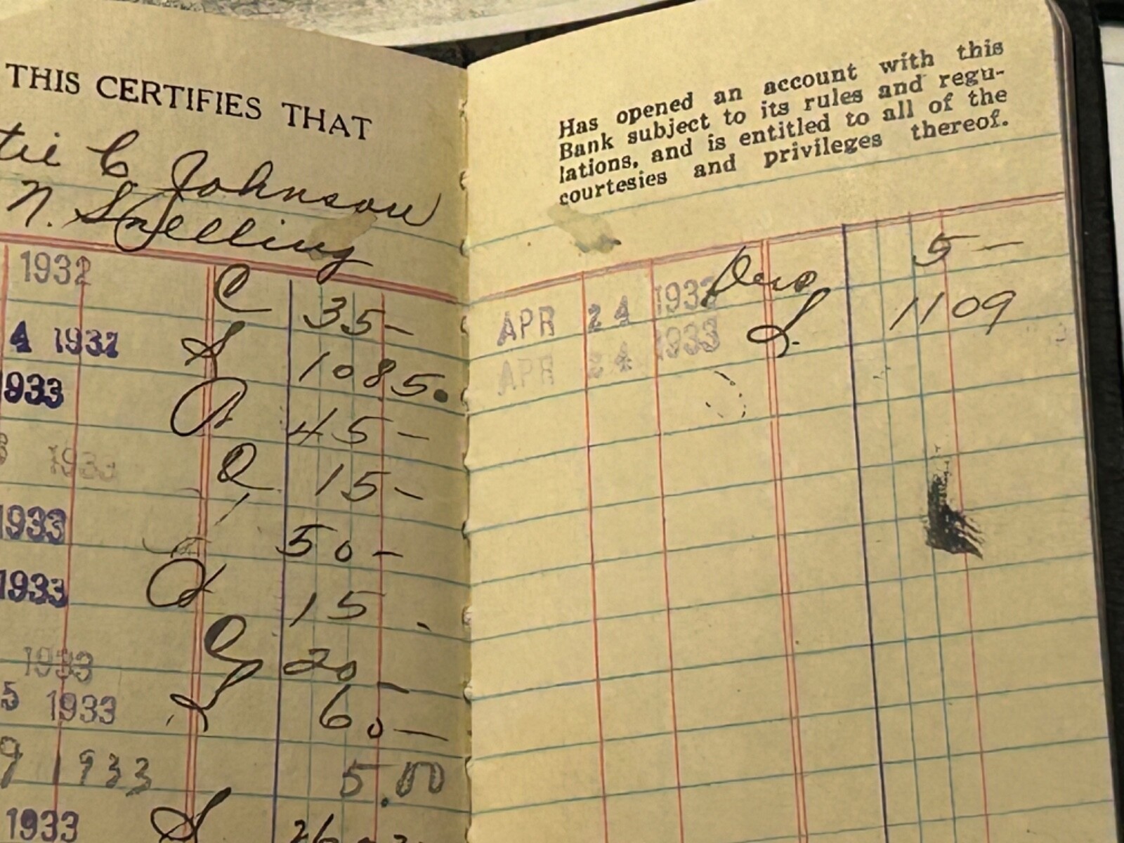 Vintage 1930s Bank Savings Account Book Midway National Bank of St Paul MN Small