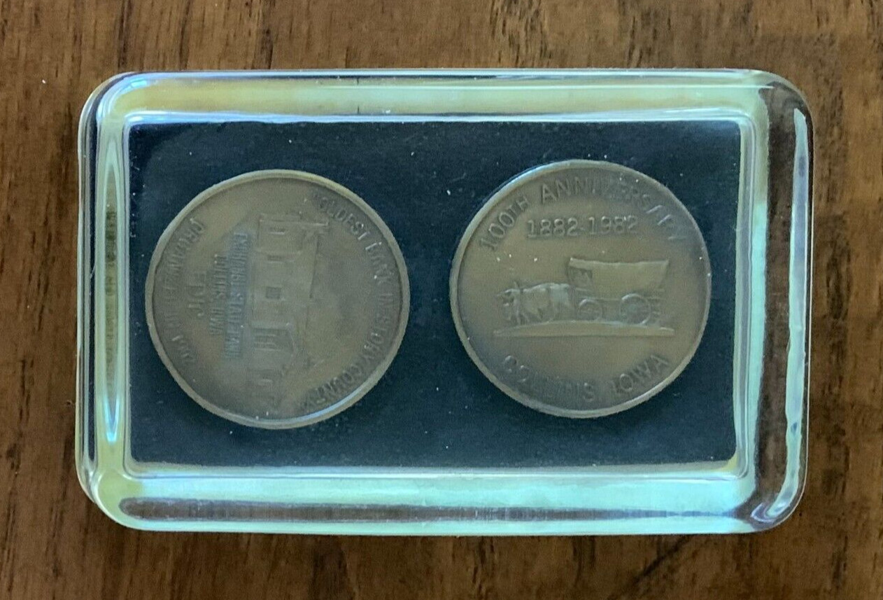 Paperweight Collins, Iowa 100 Anniversary and Exchange State Bank Organized 1902
