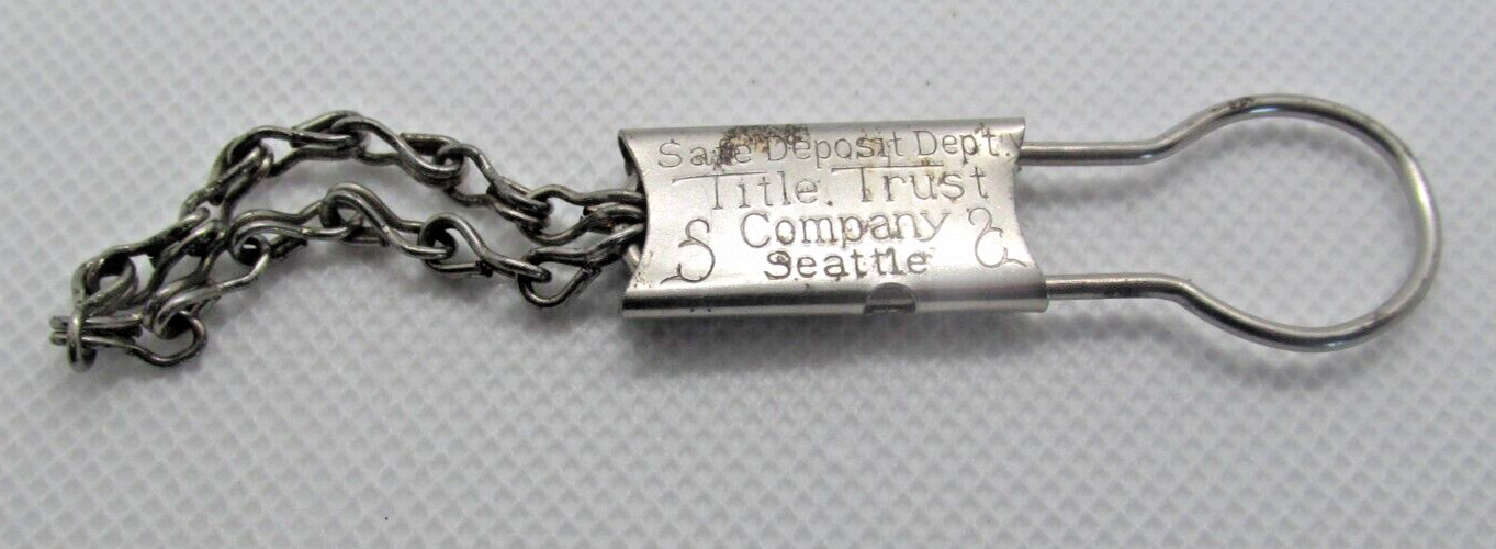 Seattle WA Title Trust Company Safe Deposit Dept #1581 Vtg Key Chain metal