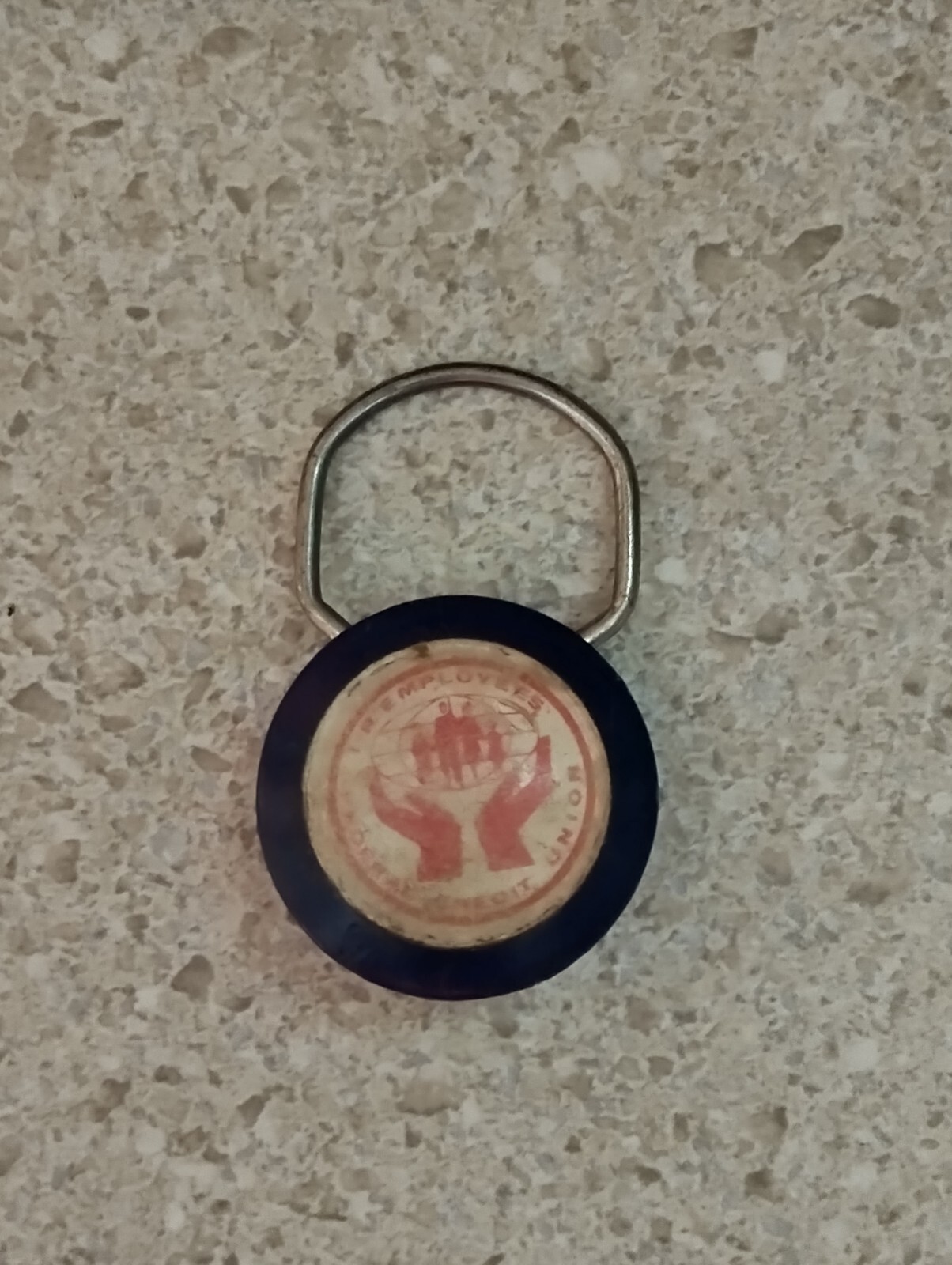 Vintage IR EMPLOYEES FEDERAL CREDIT UNION Keychain Round 2 Sided Phillipsburg NJ
