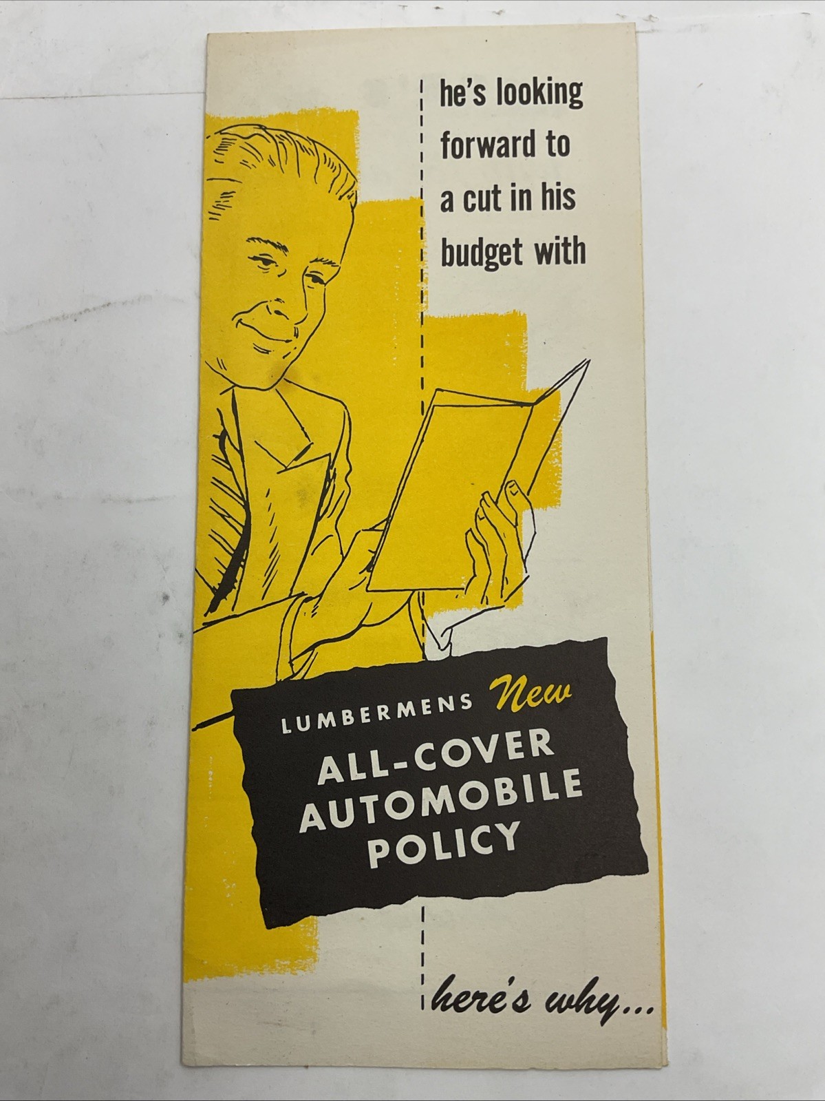 Lumbermens Mutual Casualty Co 1951 All-Cover Automobile Policy Trifold Brochure