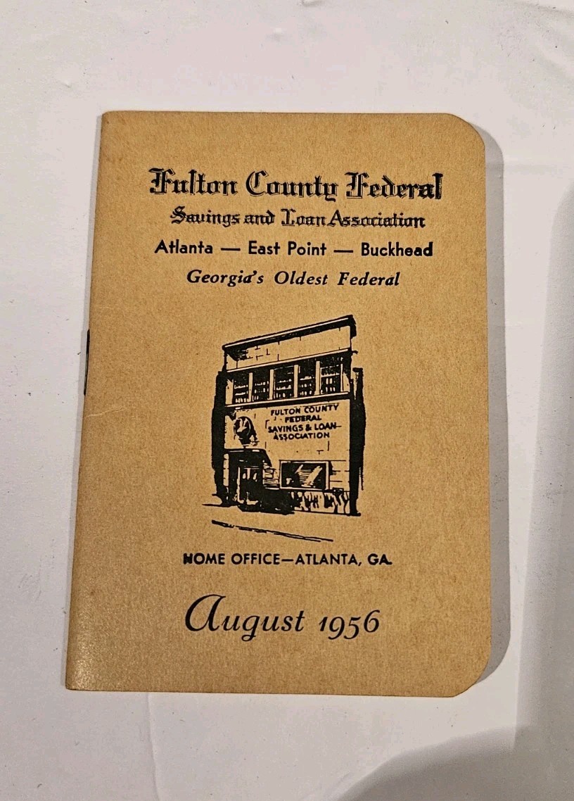 1956 Fulton County Federal Savings And Loan Assoc Pass Book – Never Used