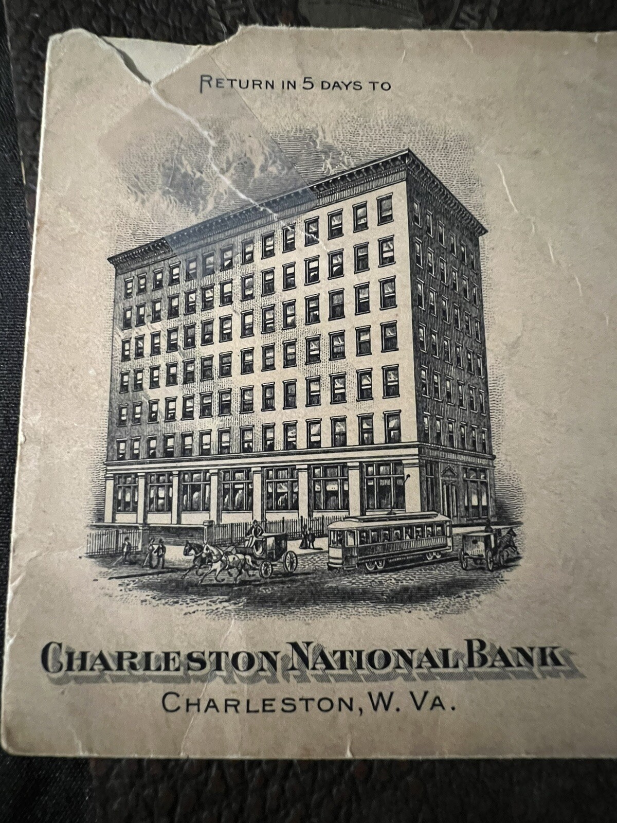 Vintage 1918 CHARLESTON NATIONAL BANK Pocketbook and Envelope West Virginia