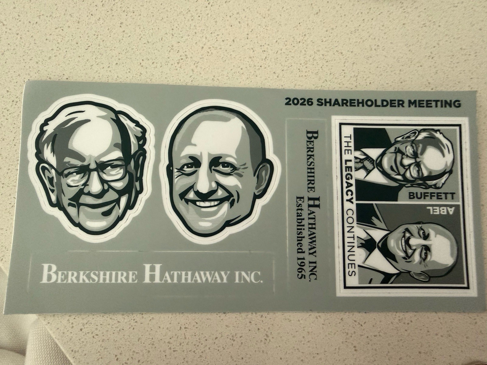 2026 Berkshire Hathaway Shareholder Meeting Exclusive Warren & Greg Sticker Set