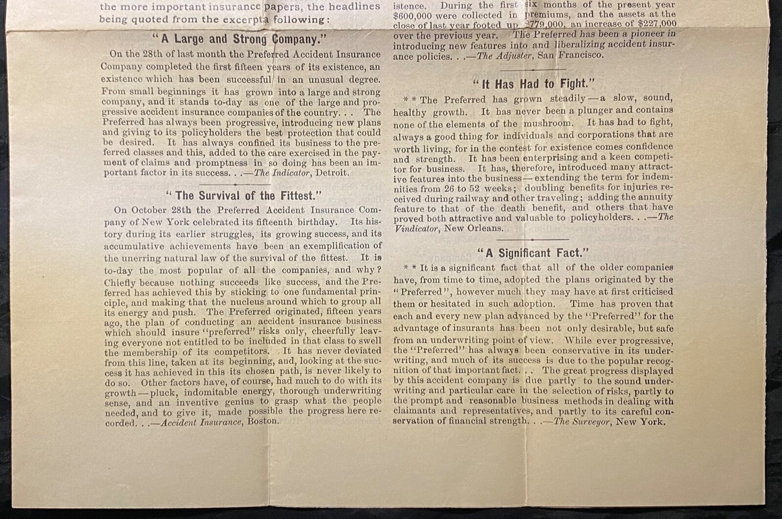 1901 **INDEMNITY** (QUARTERLY PUBLICATION OF FACTS IN ACCIDENT INSURANCE! RARE!