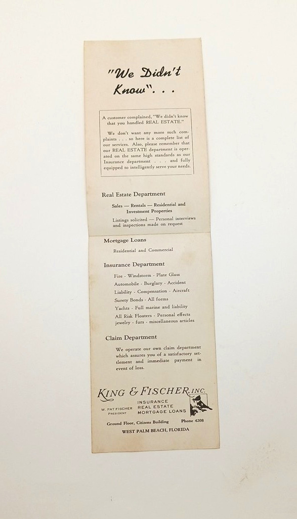 3 Vintage 1950 Business Insurance Policies for Shop on Worth Ave, Palm Beach, FL