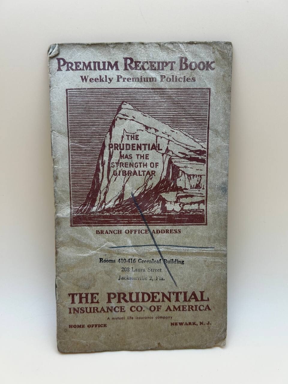 1947 Prudential Insurance Company Premium Receipt Book Used Jacksonville FL ST8