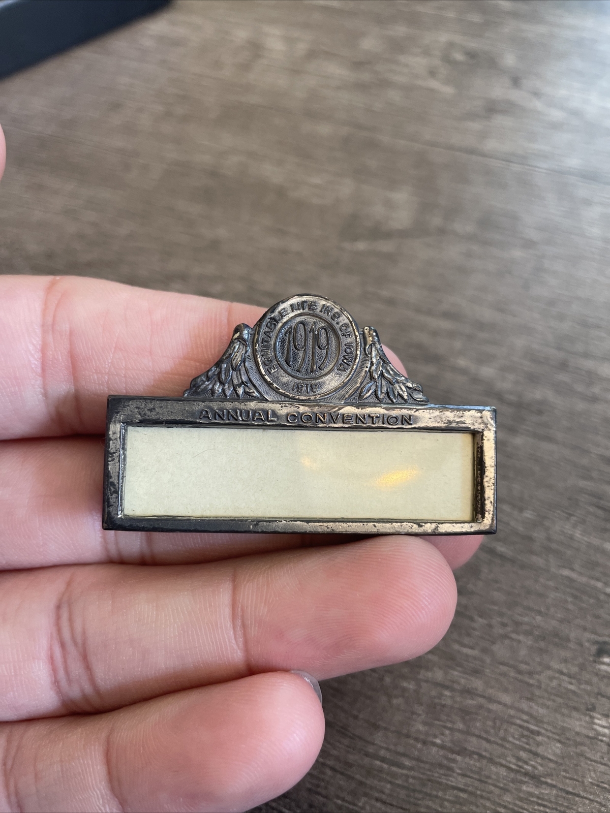 Vintage 1919 Equitable Life Insurance Of Iowa Annual Convention Pin Tag
