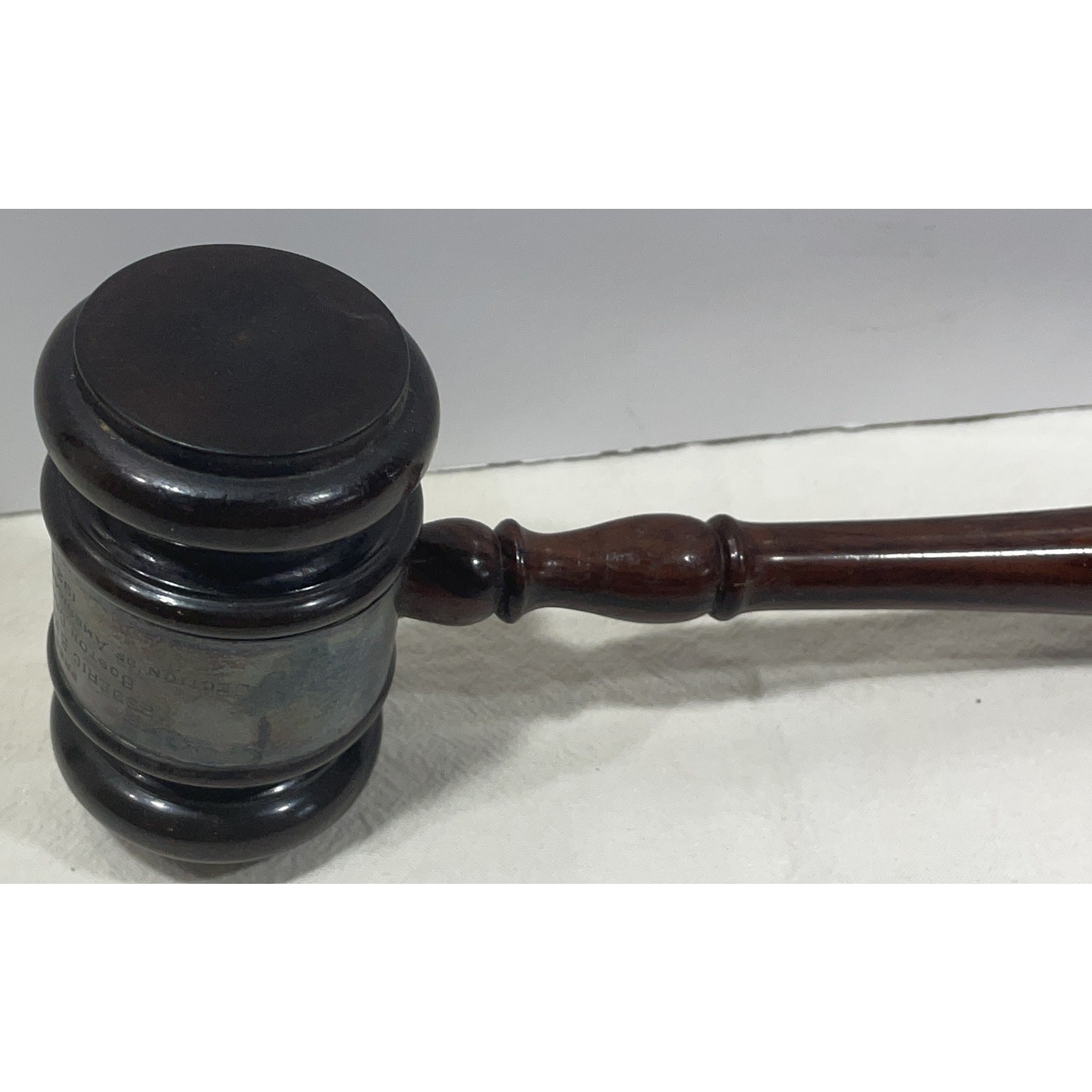 Antique 1924 Boston American Institute of Banking Presentation Gavel – Rosewood