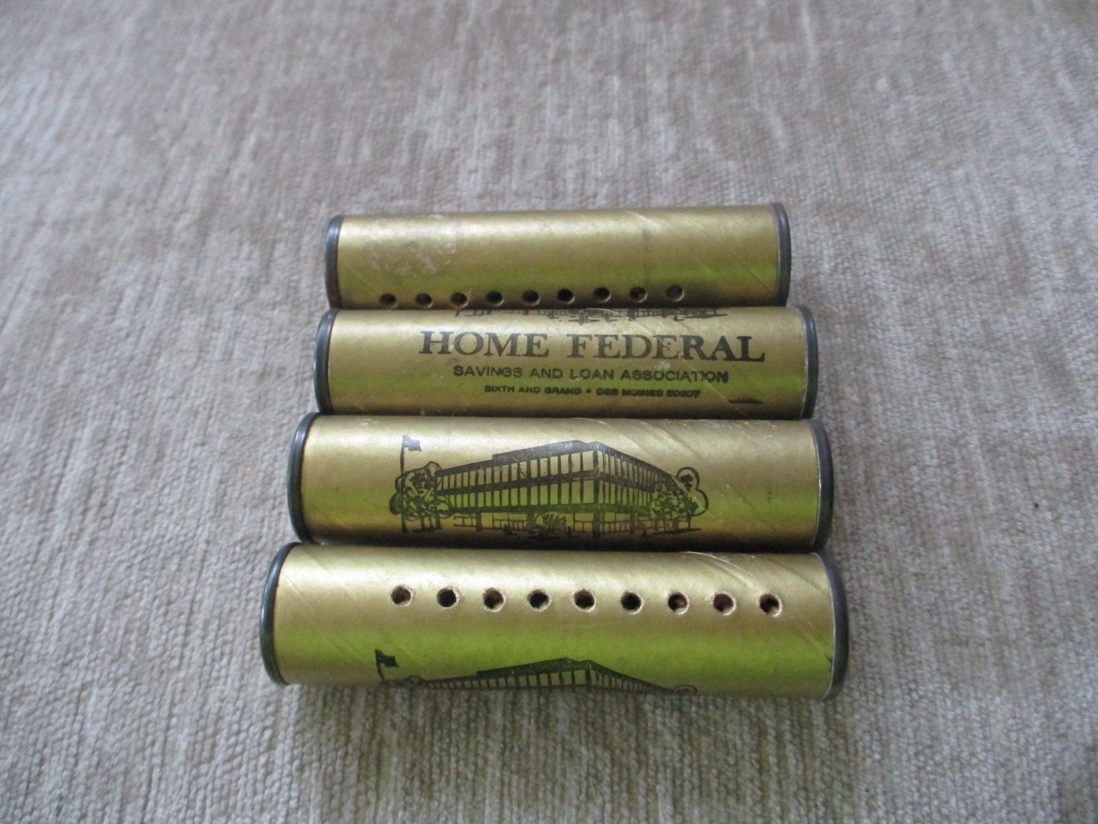 Vintage Home Federal Savings Bank Des Moines IA Advertising Dimes Tubes