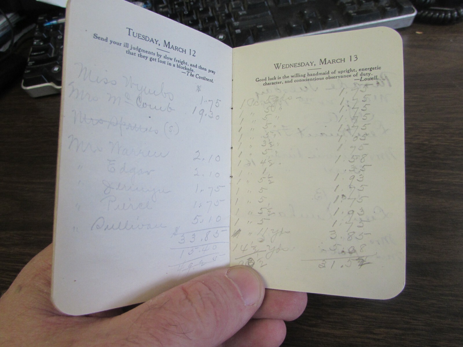 1918 THE THIRD NATIONAL BANK – SCRANTON PA – MARCH DAYS – DAILY QUOTES & NOTES