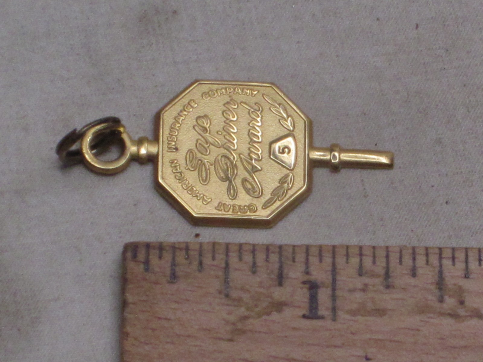 vintage GREAT AMERICAN INSURANCE COMPANY Safe Driver Award Pendant Charm FOB