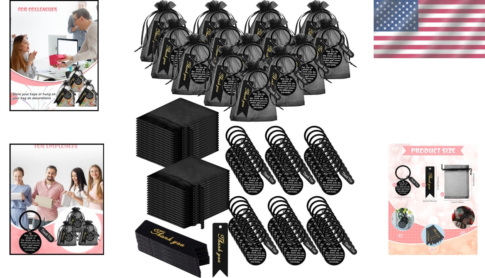 300 Bulk Employee Appreciation Gifts: Keychains & Cards for Coworkers & Teachers