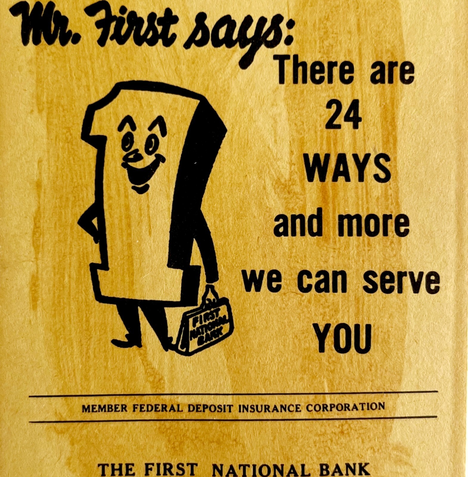 First National Bank Vintage Small Money Envelope Sunshine City Florida E59