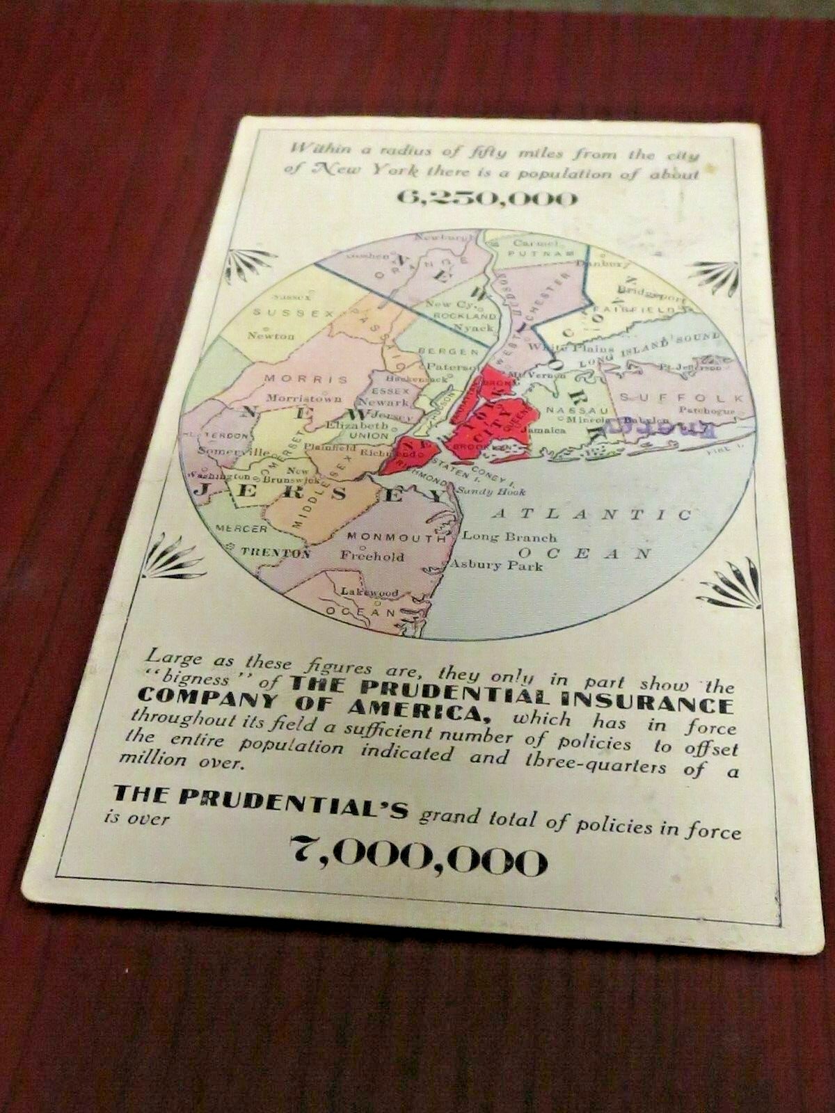 Prudential Insurance Company Radius of 50 miles- circa 1900