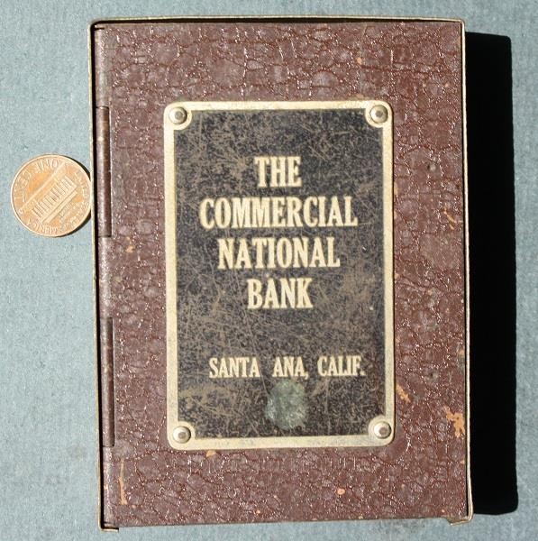 1930-40s Era Santa Ana California Commercial National Bank mechanical book bank-