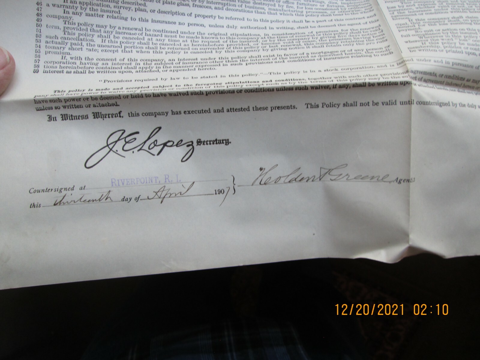 the continental insurance company new york policy 1908
