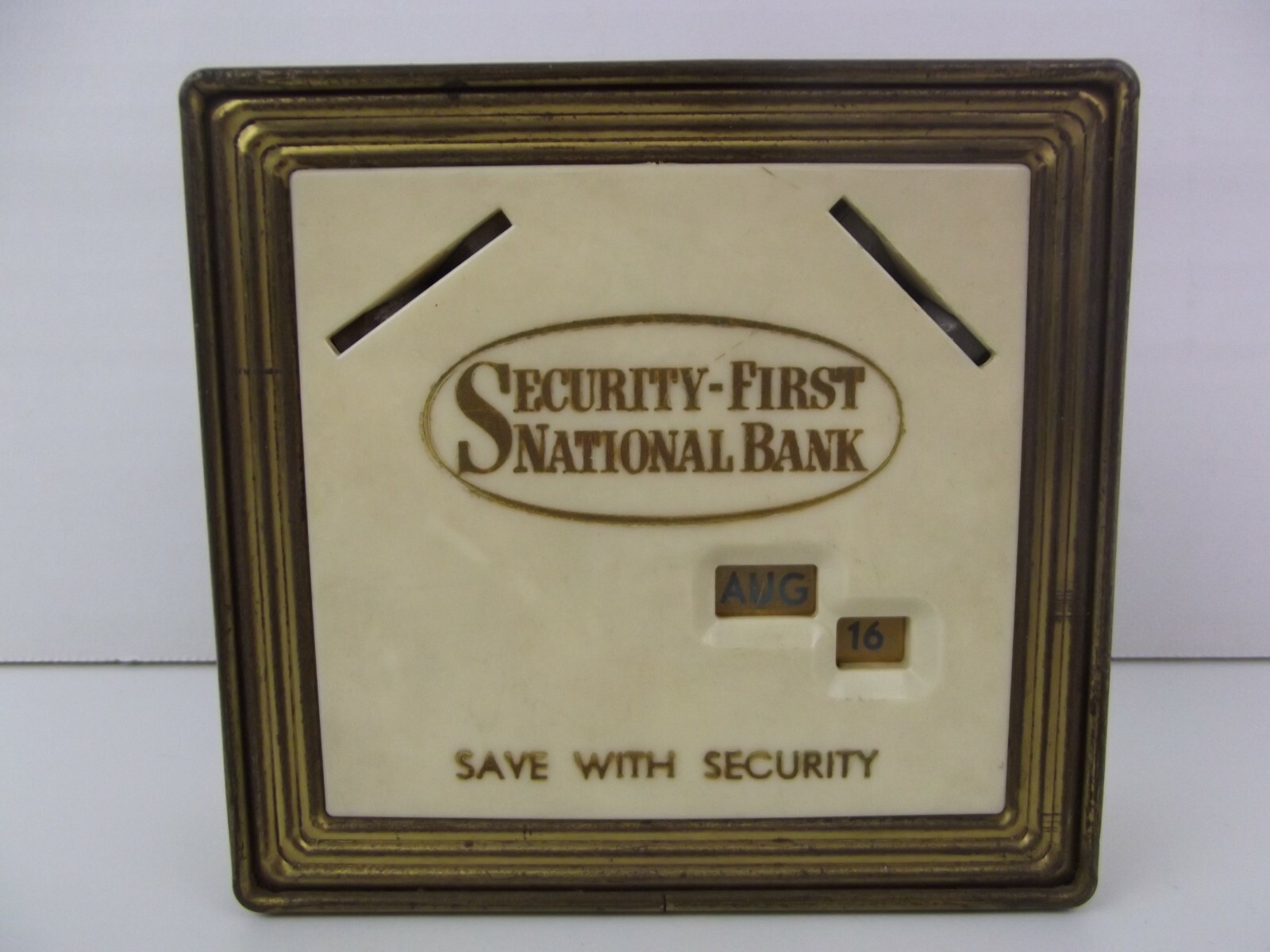 Vintage SAFE-COIN CALENDAR BANK Advertising Security First 1st National Bank