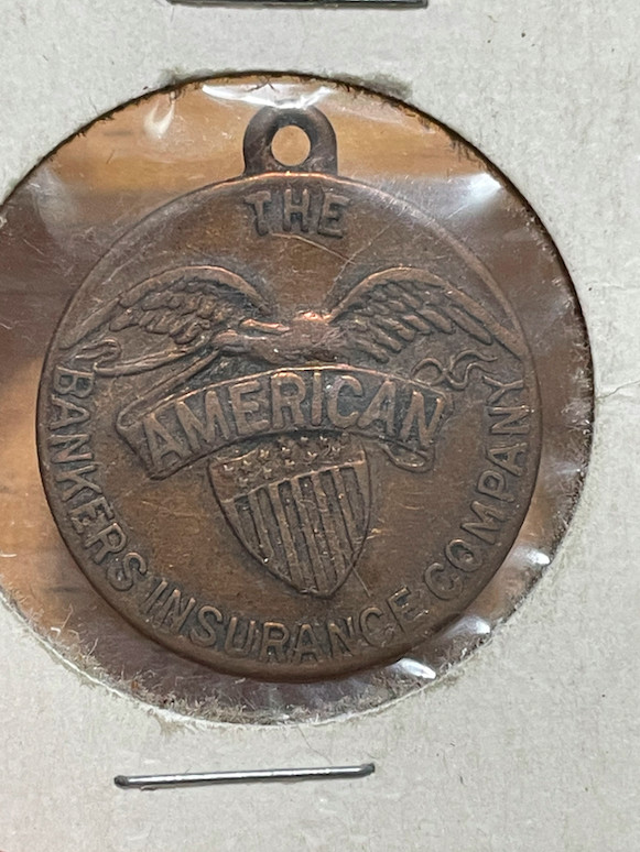 VINTAGE AMERICAN BANKERS INSURANCE COMPANY IF FOUND DROP IN MAILBOX FOB TOKEN