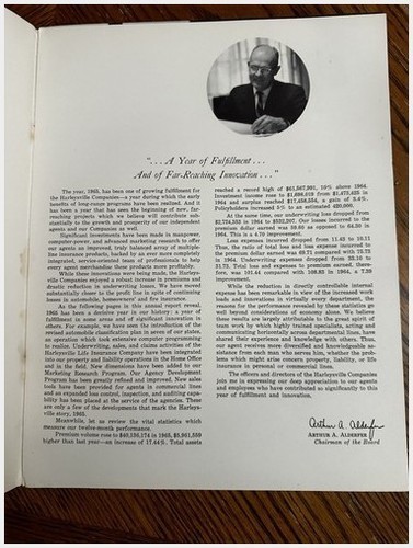 Harleysville Insurance 1965 Annual Report PA Montgomery Co Mid-Century Finance