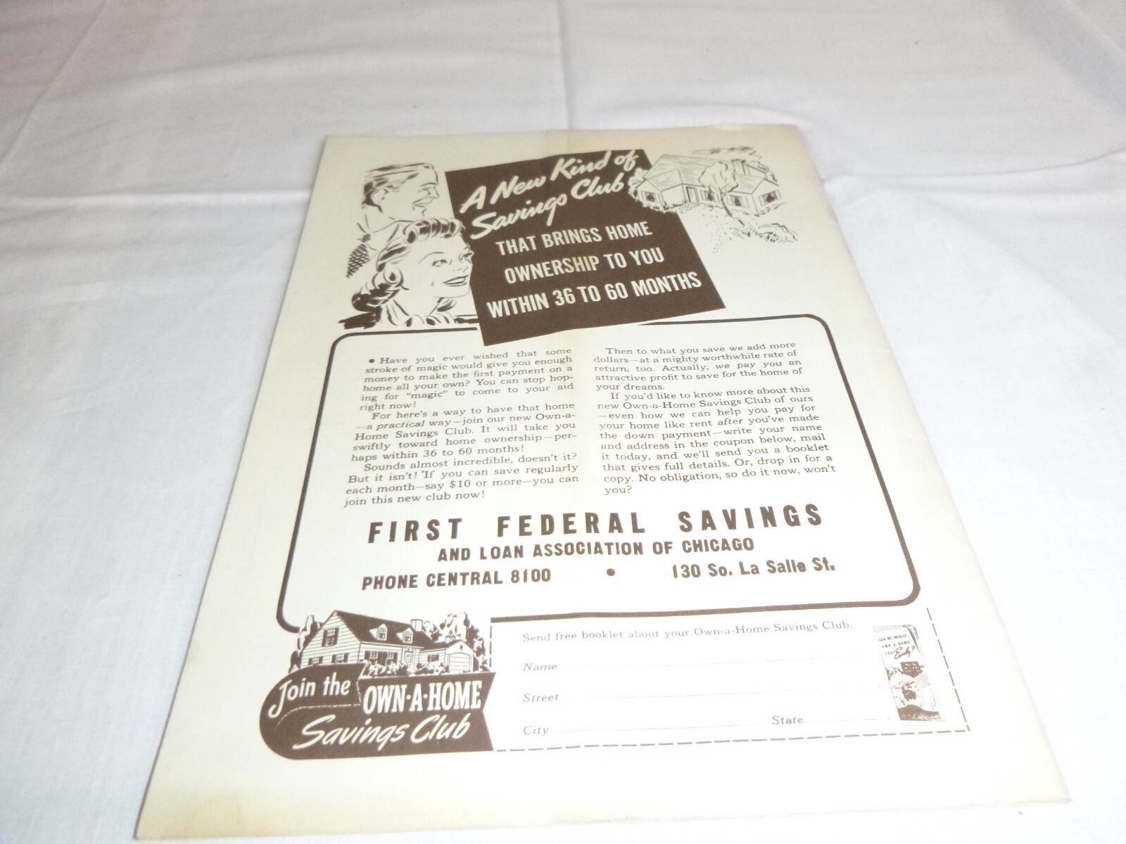 Vtg 1940s Your Own Home Plan Book Federal Savings & Loan Asso Chicago 25 Pages