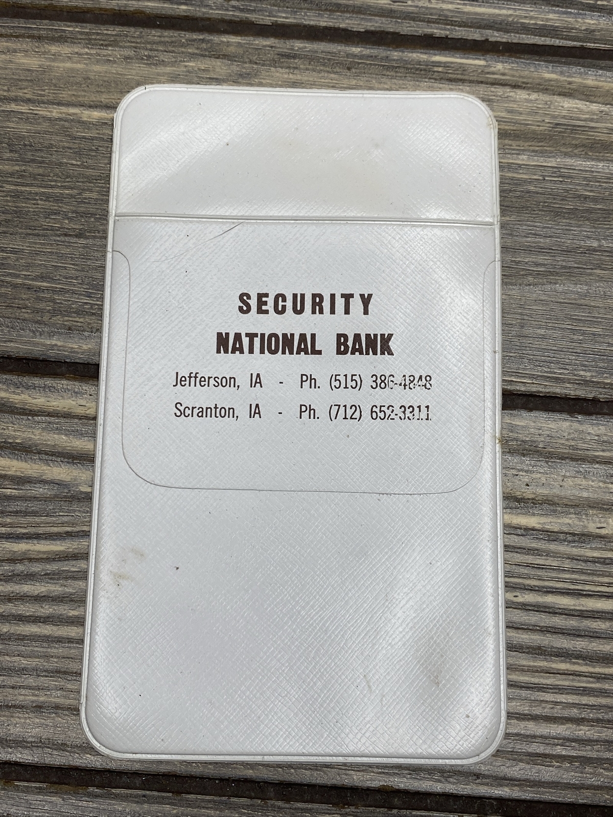 Vtg Security National Bank. Advertisement Pocket Protector Pen Holder White 3×5”