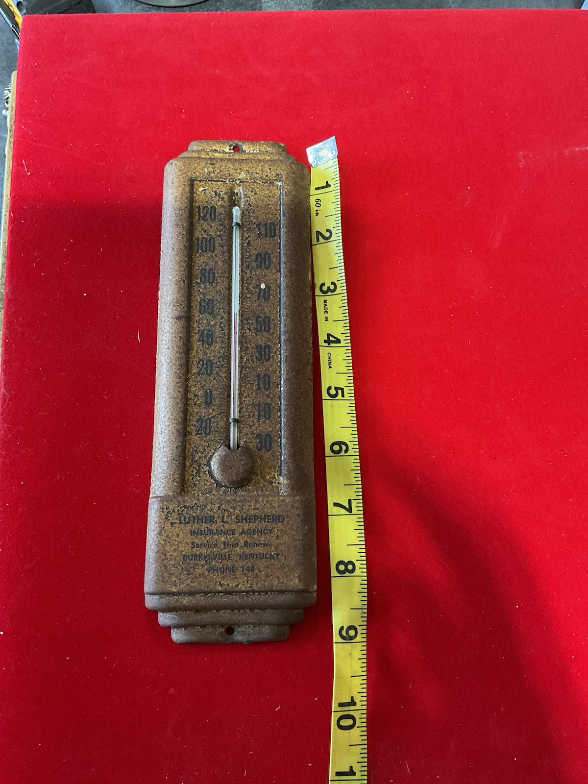 Vintage First National Bank Thermometer Russell Springs, Ky 42642