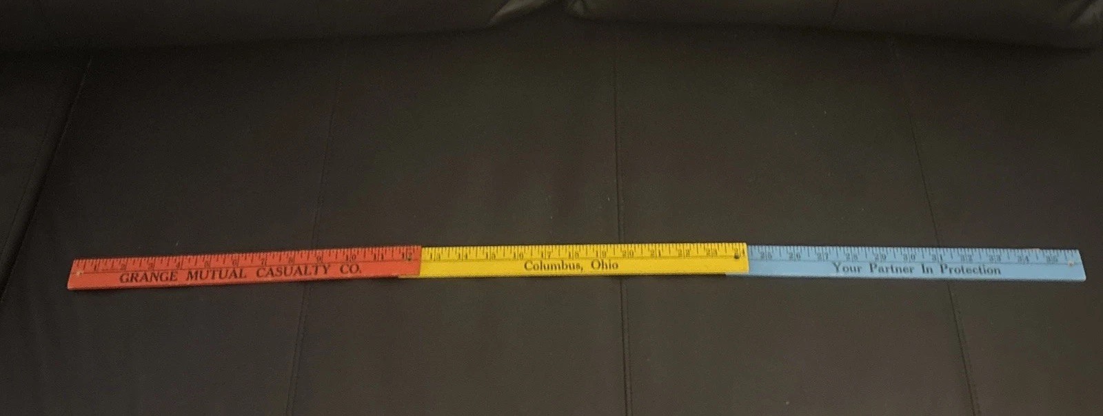 VTG Advertising Ruler Grange Mutual Casualty Co Columbus Ohio Folding Yardstick