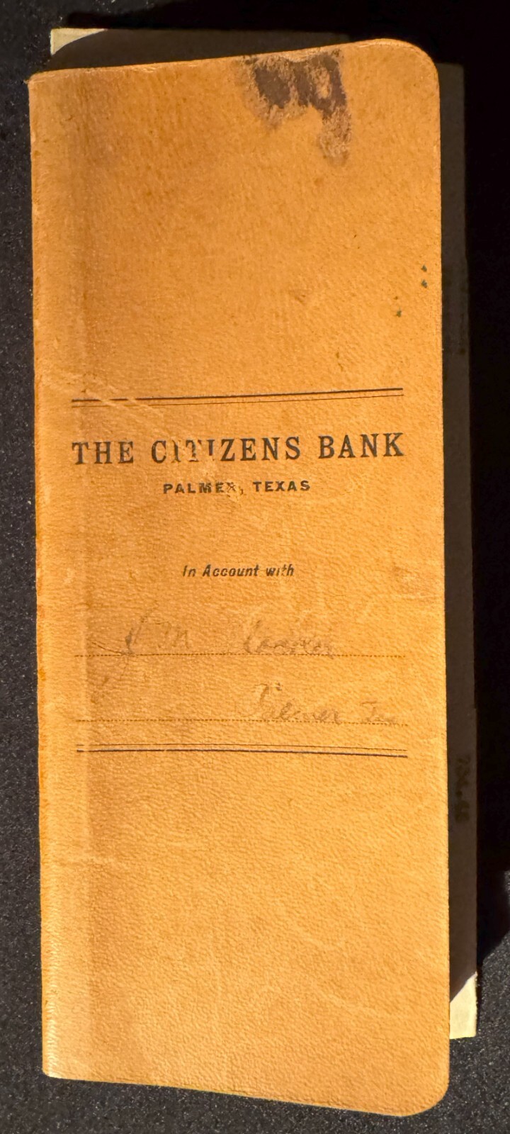 1904 Leather Bank Ledger+ from The Citizen’s Bank, Plamer, Texas – Vintage