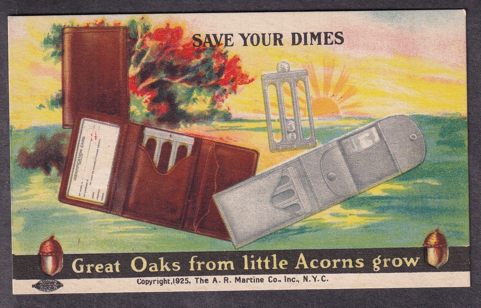 1925 advertising card The Schenectady Savings Bank NY/Gerat Oaks From Little
