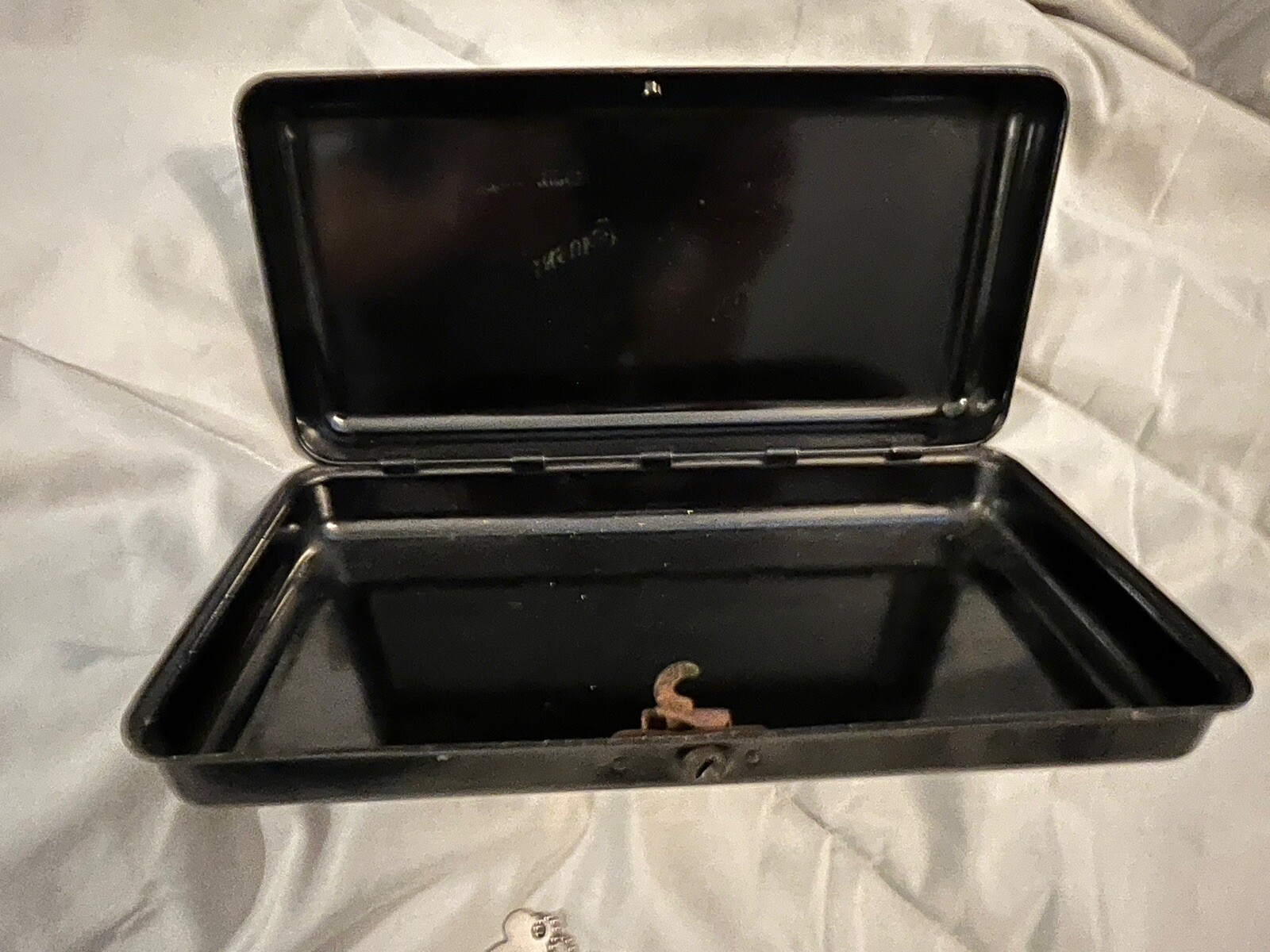 Vintage Metal Cash Money Box Kansas City Life Insurance Company W/Key P.N. Co
