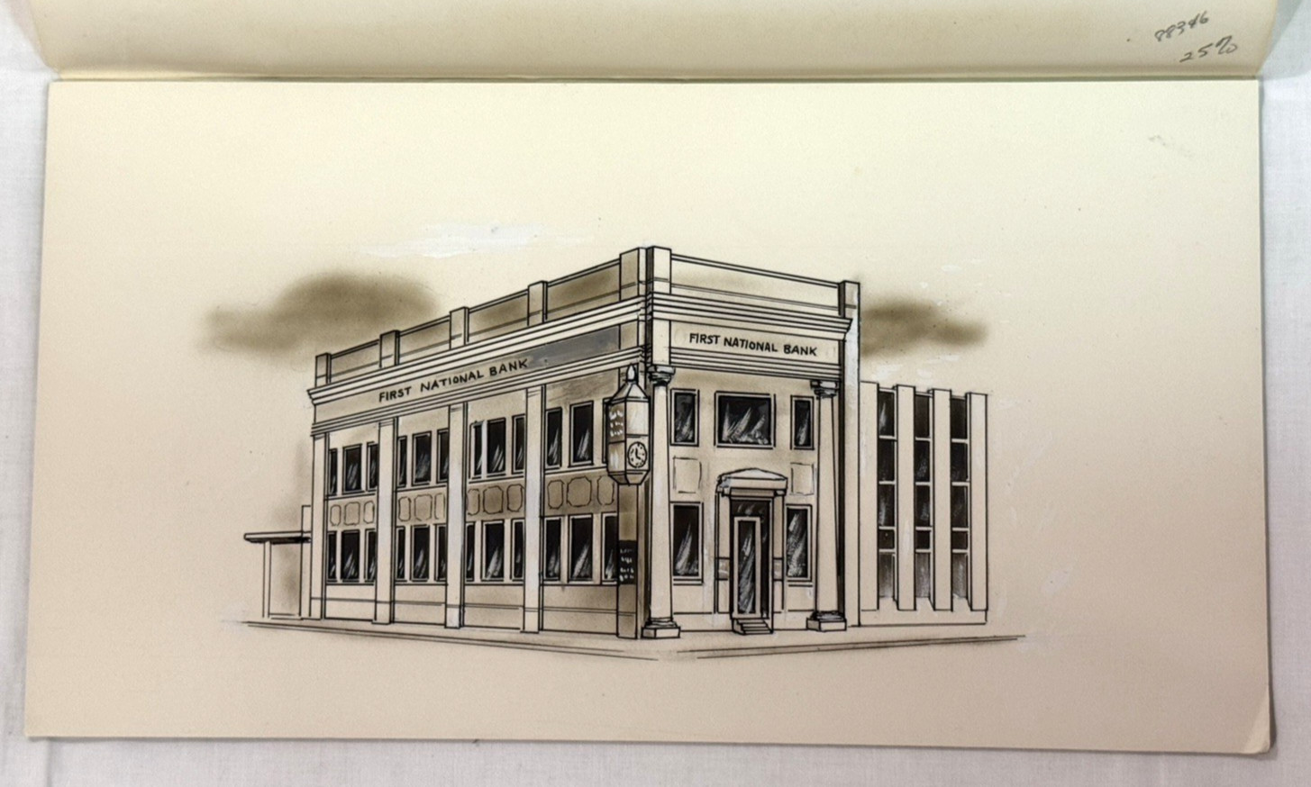 Vintage LITCHFIELD Illinois First National Bank Building – Printing Co Artwork