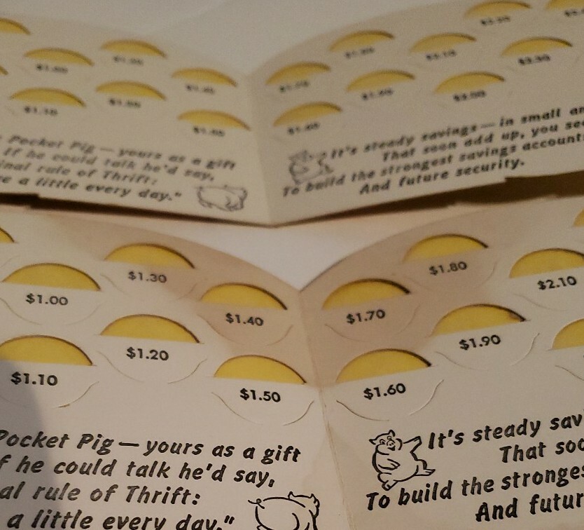 Vintage Pocket Pig Hartford Federal Savings Bank CT ephemera 1940s 1950s Banking