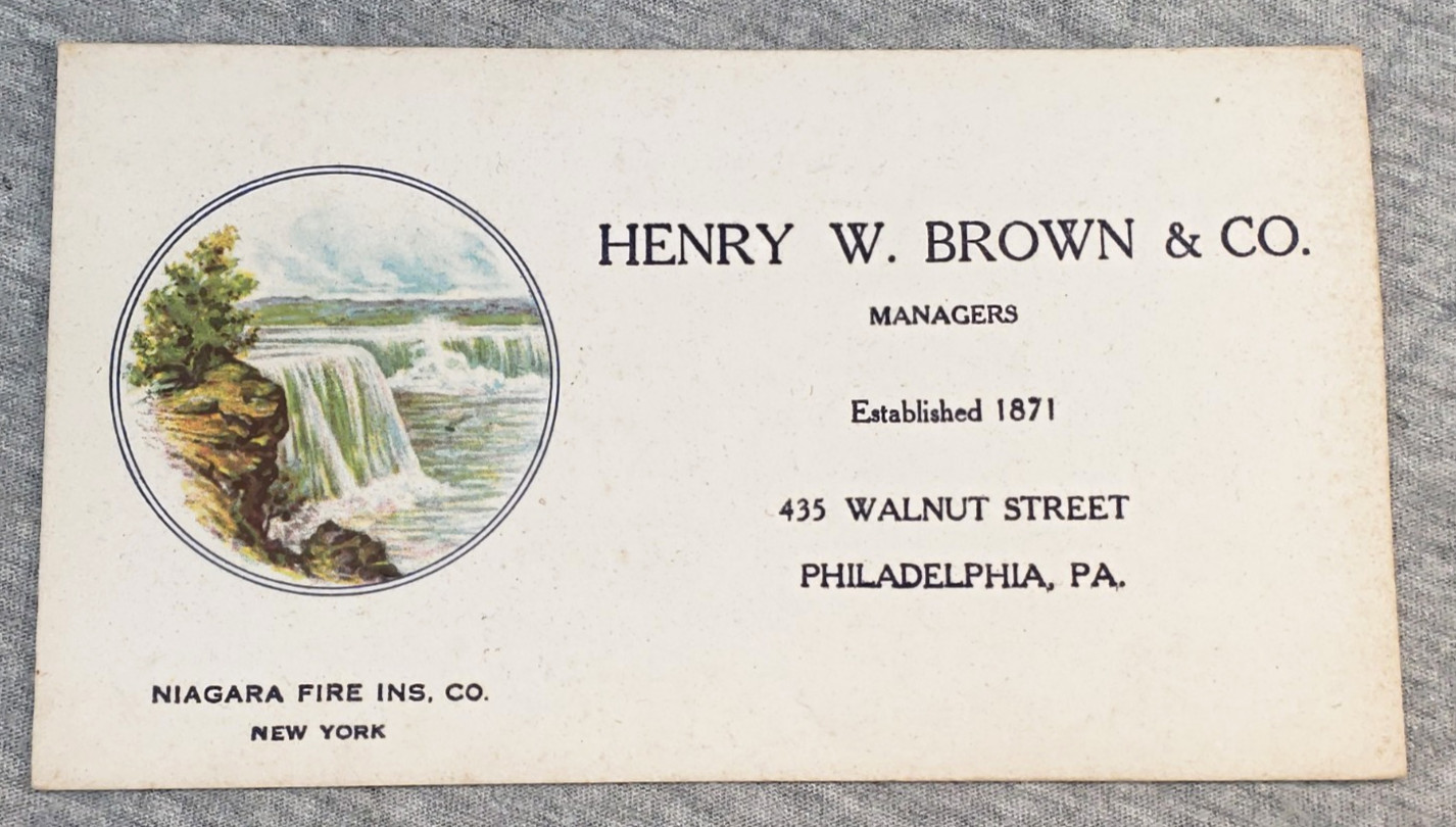 Antique Niagara Fire Insurance Henry Brown Philadelphia Advertising Ink Blotters