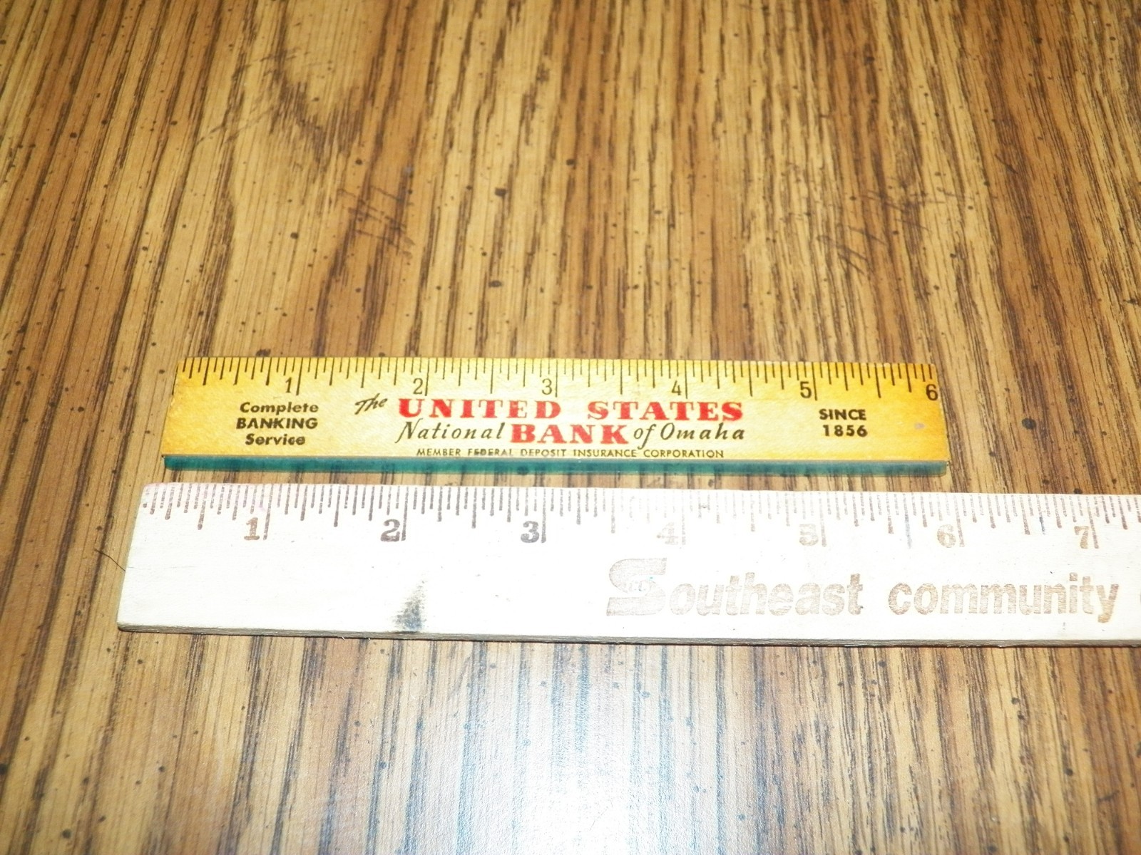 Vintage Advertising 6 Inch Wooden Ruler – UNITED STATES NATIONAL BANK of OMAHA