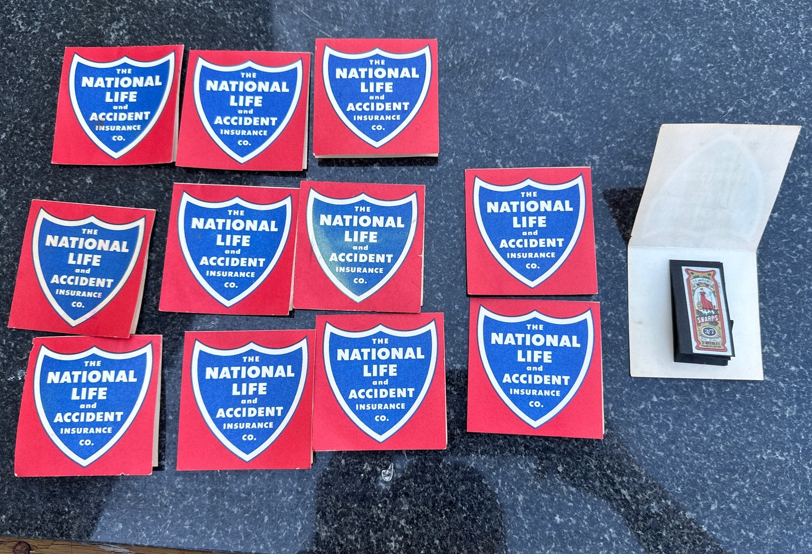 Lot 11 National Life And Accident Insurance Co Dix Rands Sewing Kit Unfolded vtg