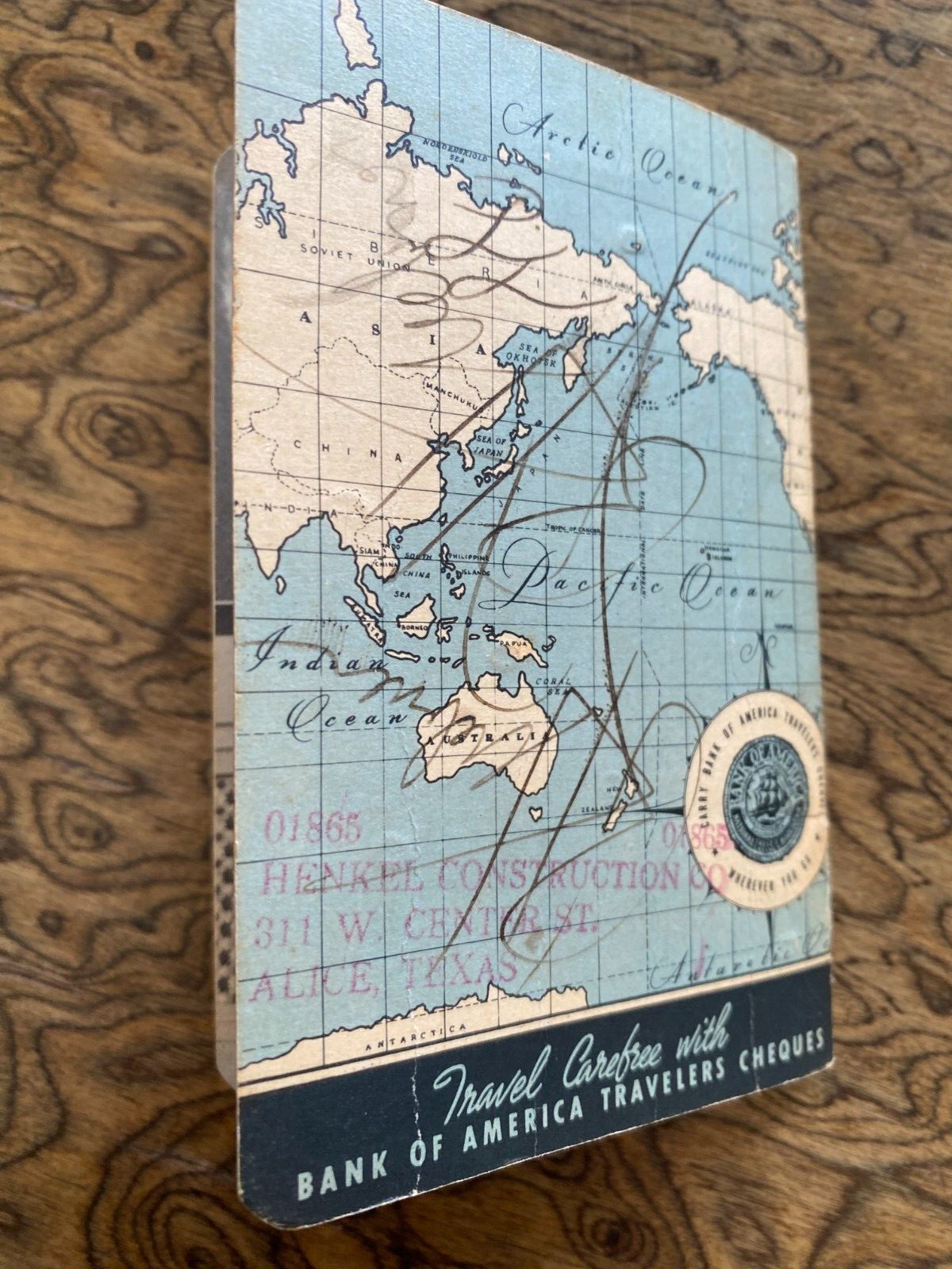 Travelers Memo Book VINTAGE Bank of America 1940 Stage Prop